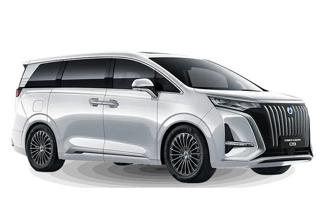 Denza D9, right-facing front three-quarter view