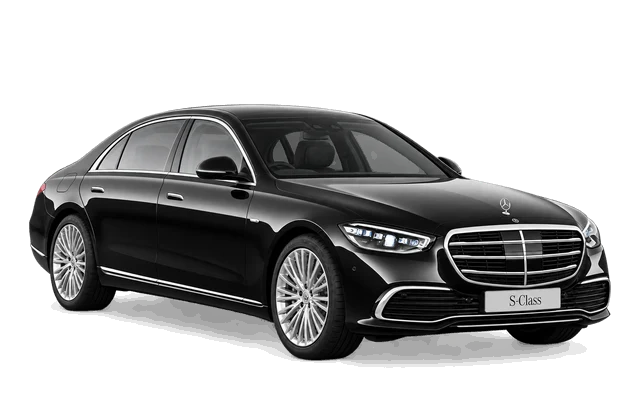 Mercedes-Benz S450, right-facing front three-quarter view